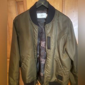 Coach Bomber Jacket, size medium, army green camouflage pattern inside. Mint.